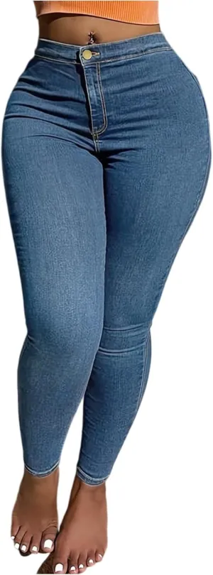 Mom Jeans for Women High Waist Button Skinny Petite Jeans Slim Fit Shaping Butt Lifting Curvy Denim Jeggings Pockets