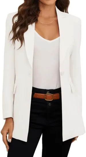 PLOYDIEN Classic Long Blazer Jackets for Women, Elegant Long Sleeve Blazers for Women, Perfect for Business & Casual Wear