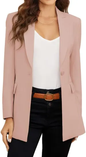 PLOYDIEN Classic Long Blazer Jackets for Women, Elegant Long Sleeve Blazers for Women, Perfect for Business & Casual Wear