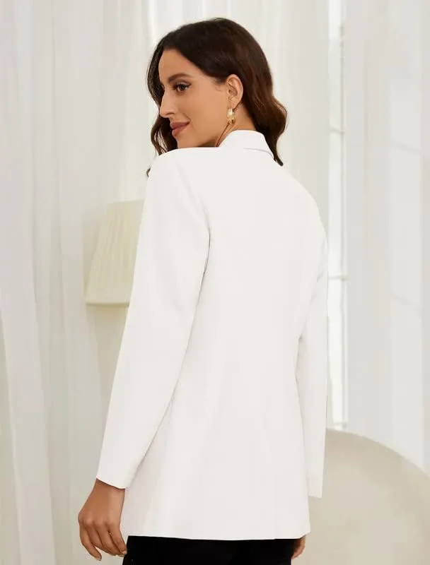 PLOYDIEN Classic Long Blazer Jackets for Women, Elegant Long Sleeve Blazers for Women, Perfect for Business & Casual Wear