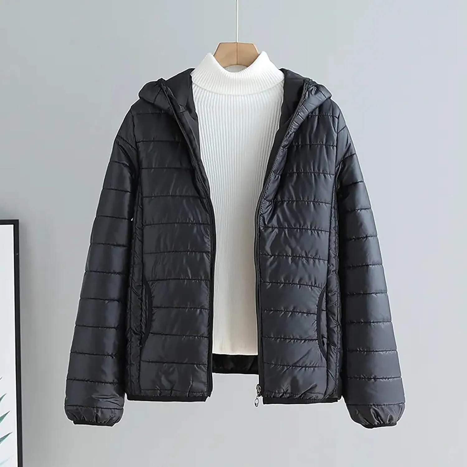 Plus Size Coats Women Women Trim Hooded Down Coat Womens Winter Thick Warm Coat Loose Hooded Women's Women Plus