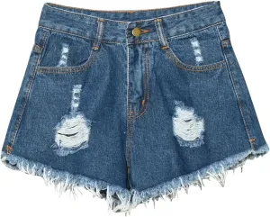 Plus Size Jeans Shorts Women 2025 Summer Trendy High Waisted Stretchy Casual Denim Shorts Ripped Frayed Hem