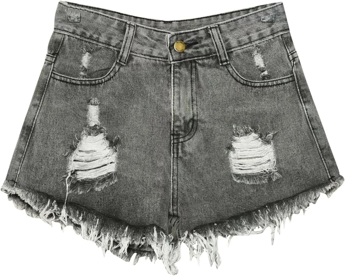 Plus Size Jeans Shorts Women 2025 Summer Trendy High Waisted Stretchy Casual Denim Shorts Ripped Frayed Hem