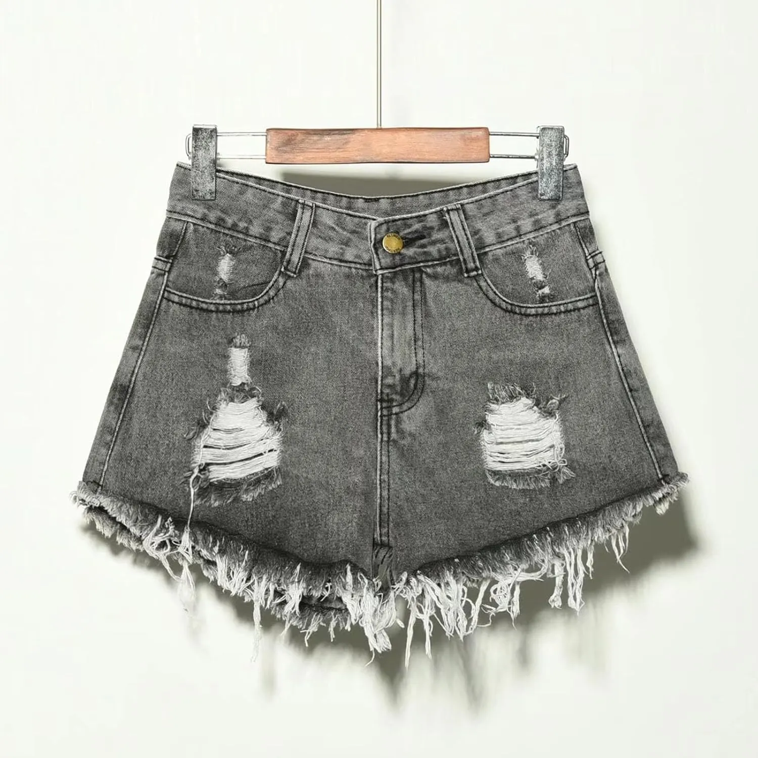 Plus Size Jeans Shorts Women 2025 Summer Trendy High Waisted Stretchy Casual Denim Shorts Ripped Frayed Hem