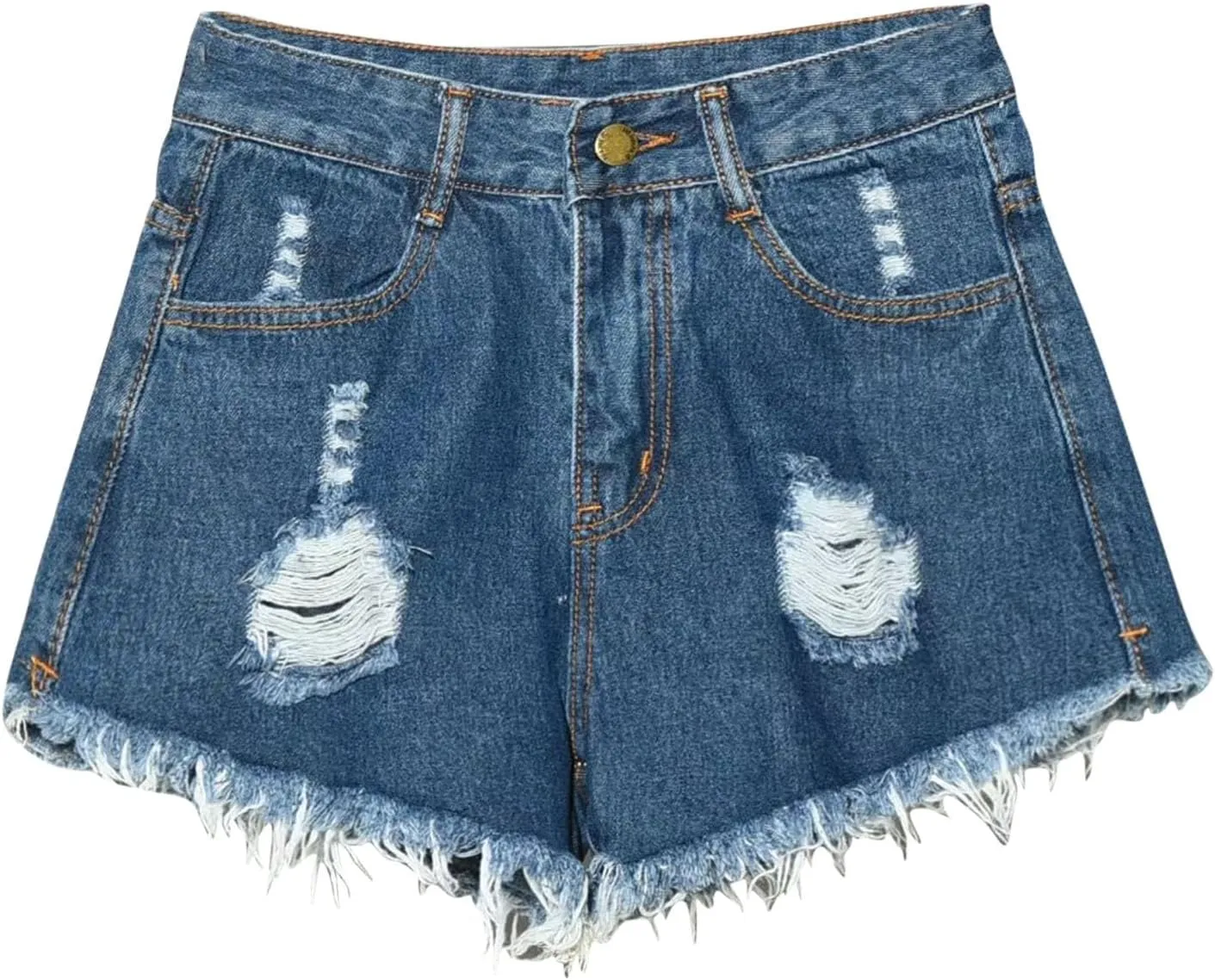 Plus Size Jeans Shorts Women 2025 Summer Trendy High Waisted Stretchy Casual Denim Shorts Ripped Frayed Hem