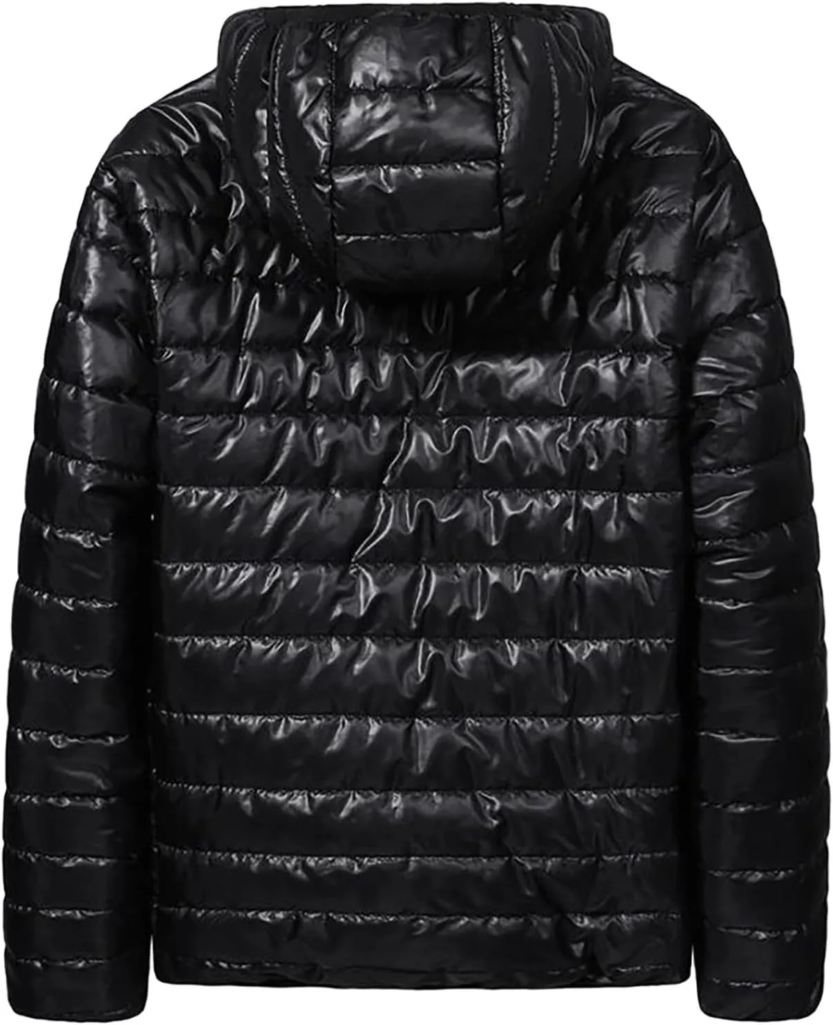 Puffer Jacket for Men Casual Down Full Zip Jacket Lightweight Quilted Outwear Windproof Puffer Coat with Pockets