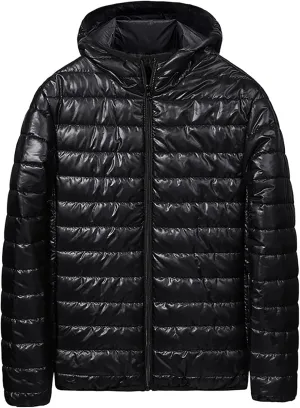 Puffer Jacket for Men Casual Down Full Zip Jacket Lightweight Quilted Outwear Windproof Puffer Coat with Pockets