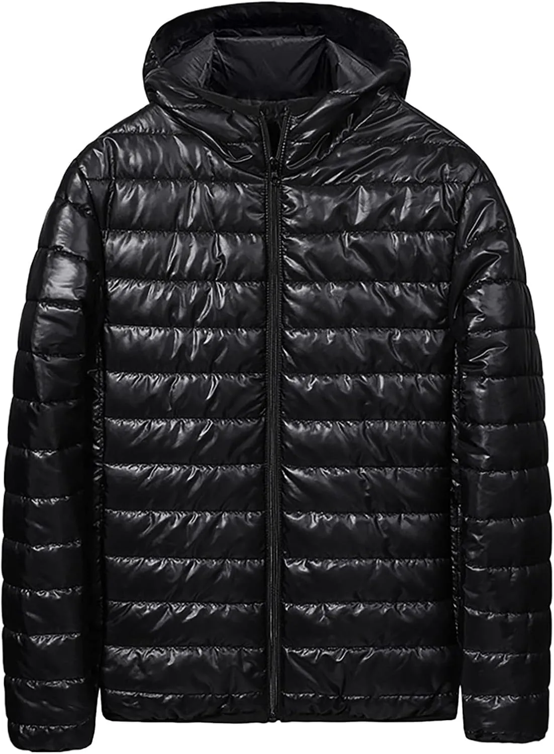Puffer Jacket for Men Casual Down Full Zip Jacket Lightweight Quilted Outwear Windproof Puffer Coat with Pockets