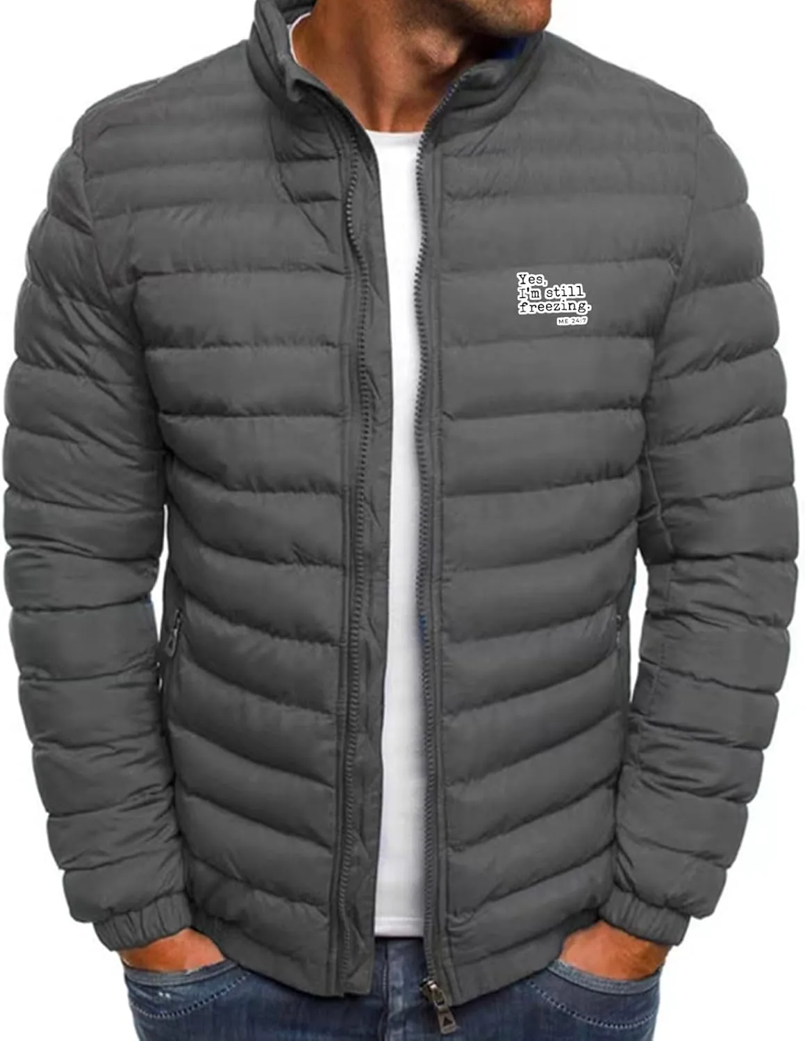 Puffer Jacket Men Lightweight Packable Down Jacket Zip up Quilted Jacket Windproof Insulated Jacket Warm Winter Coat