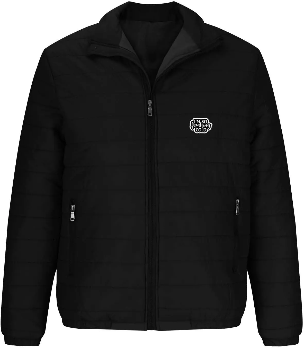 Puffer Jacket Men Packable Lightweight Down Coat Stand Collar Quilted Jacket Zip up Padded Coat Warm Winter Jackets