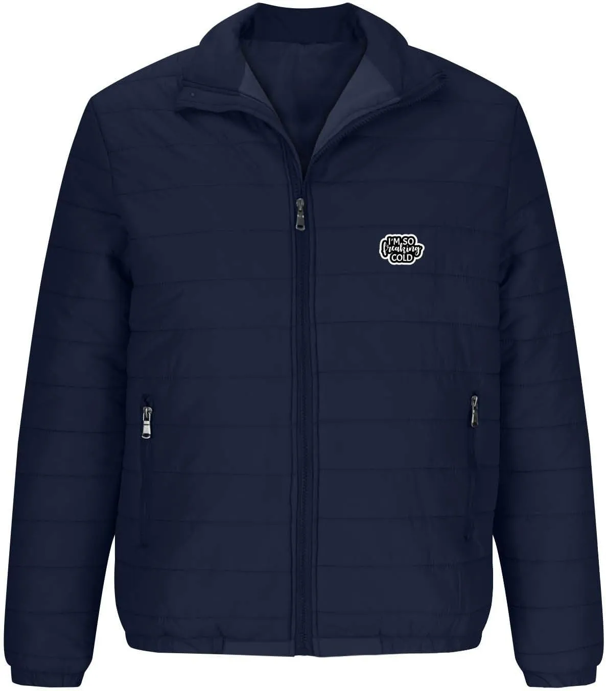 Puffer Jacket Men Packable Lightweight Down Coat Stand Collar Quilted Jacket Zip up Padded Coat Warm Winter Jackets