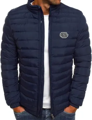 Puffer Jacket Men Packable Lightweight Down Coat Stand Collar Quilted Jacket Zip up Padded Coat Warm Winter Jackets
