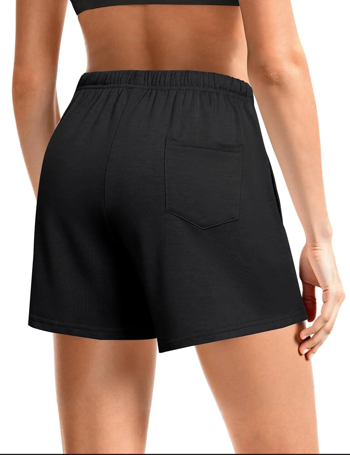 Quenteen Womens Sweat Shorts Cotton Lounge Shorts Casual Comfy Drawstring High Waist Running Shorts with Pockets