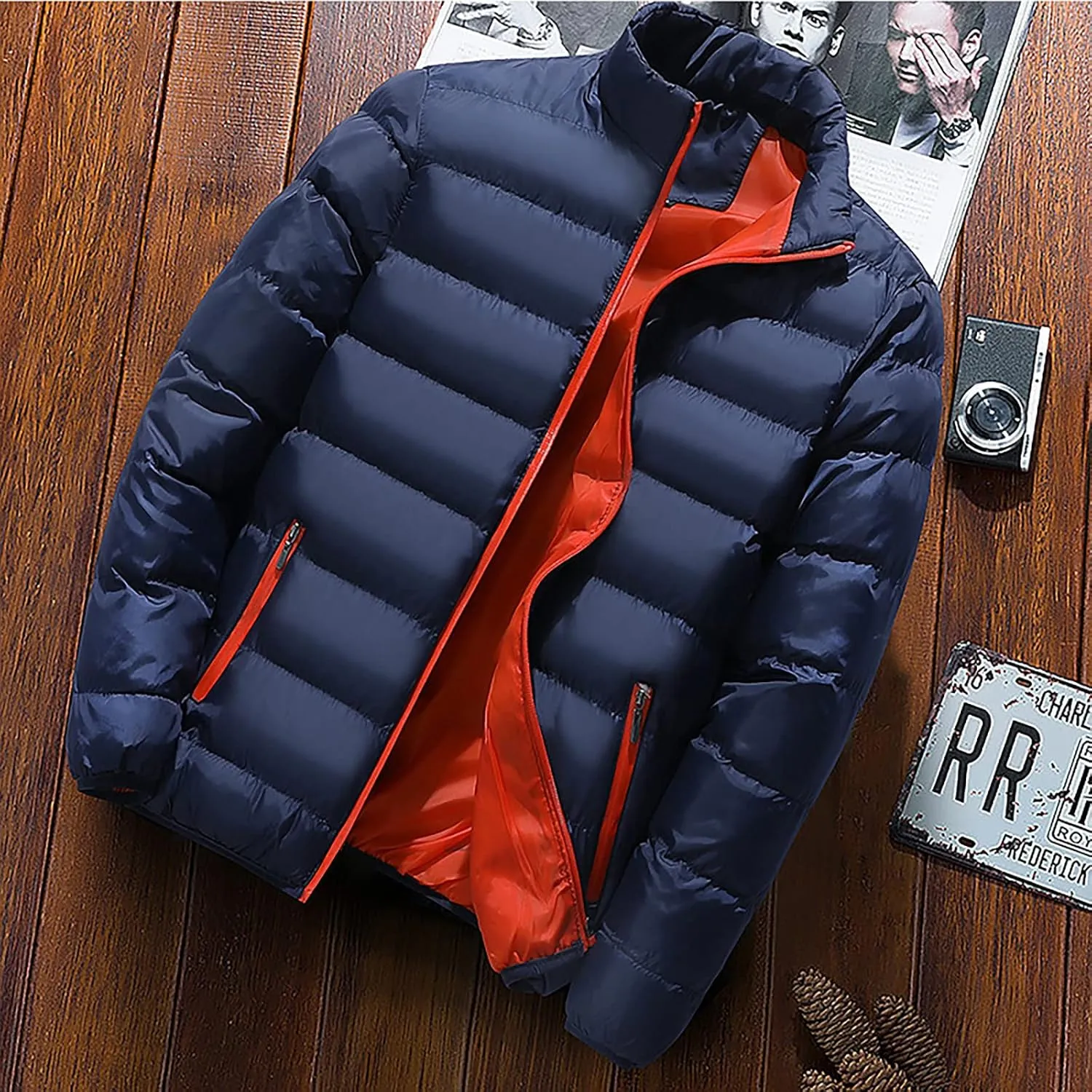 RTRDE Men's Down Jacket Lightweight Puffer Warm Winter Coats Windproof Insulated Jacket, L-5XL