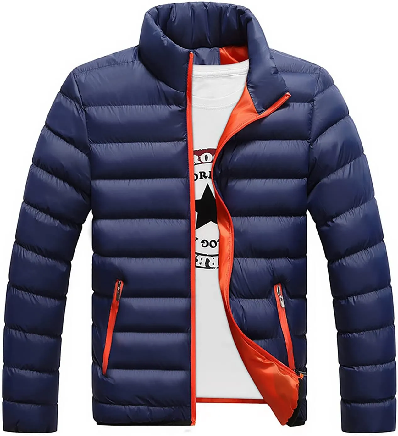RTRDE Men's Down Jacket Lightweight Puffer Warm Winter Coats Windproof Insulated Jacket, L-5XL