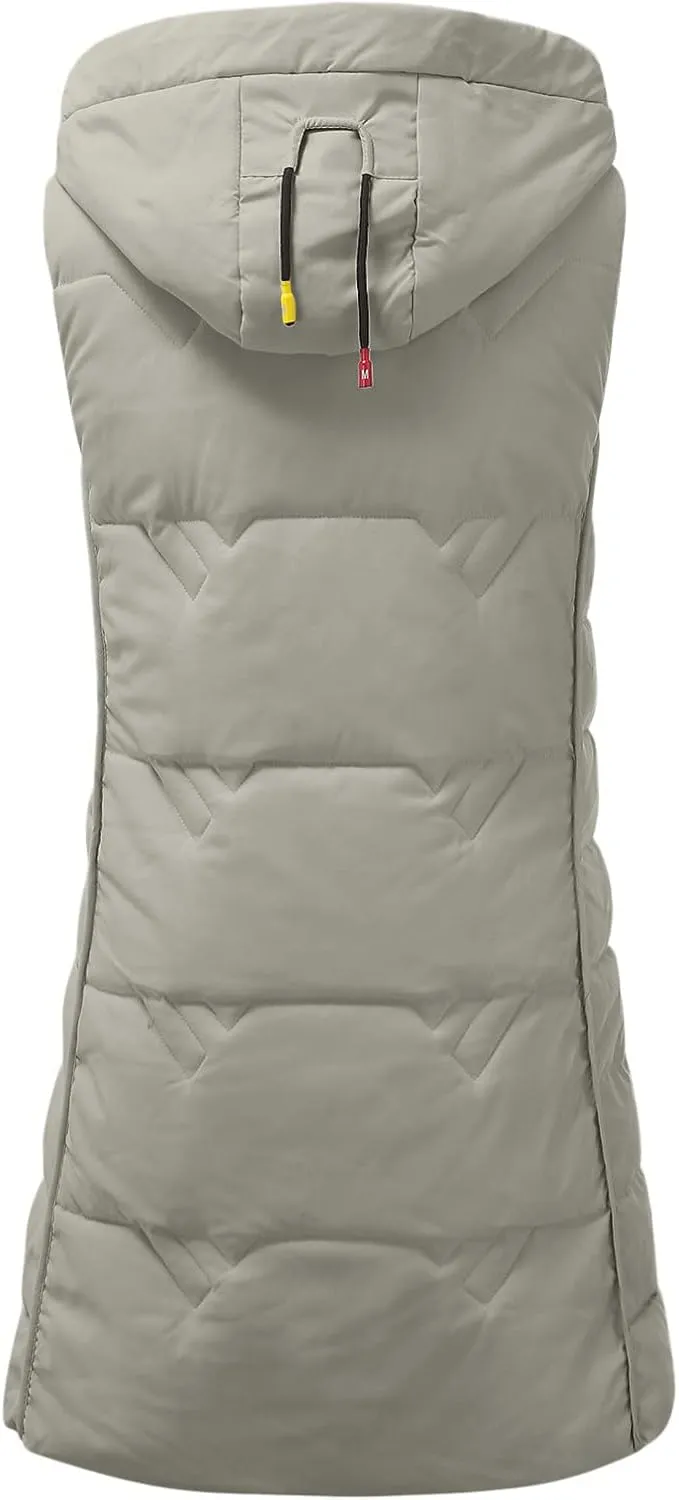 SHAOBGE Maternity Snow Jacket Womens Sleeveless Long Quilted Vest Hooded Button Down Puff Vest Cotton Padded Ladies Down