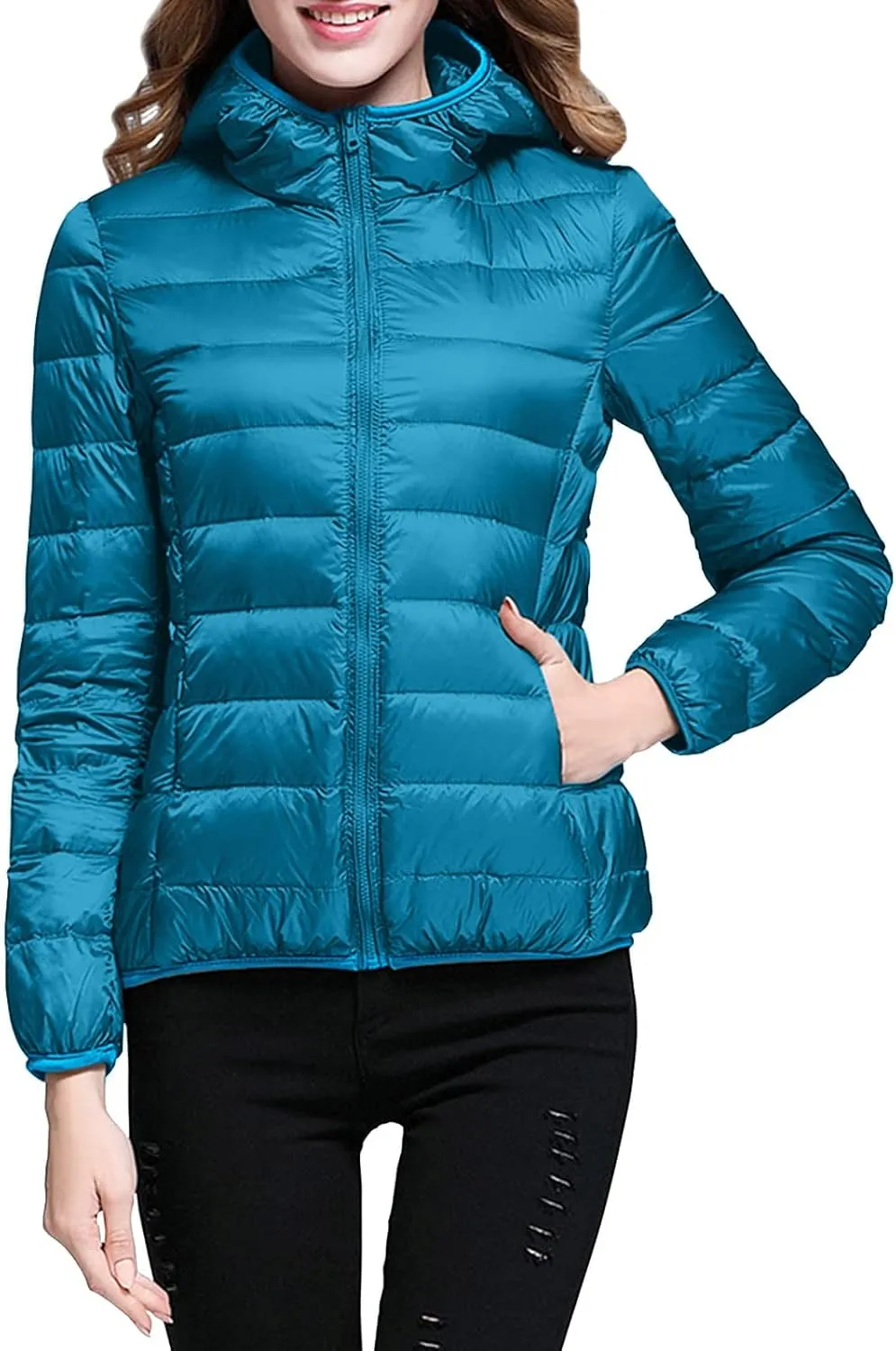 SHAOBGE Women's Packable Ultra Lightweight Jacket 2023 Winter Warm Slim Fit Duck Down Coats with Pockets Recycled Insulation