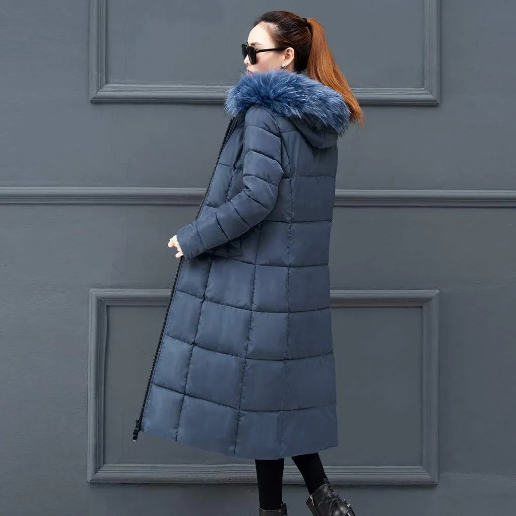 SHOPESSA Long Down Coats for Women Puffer Jackets with Faux Fur Hood Womens Coats and Jackets Winter Warm Windbreaker