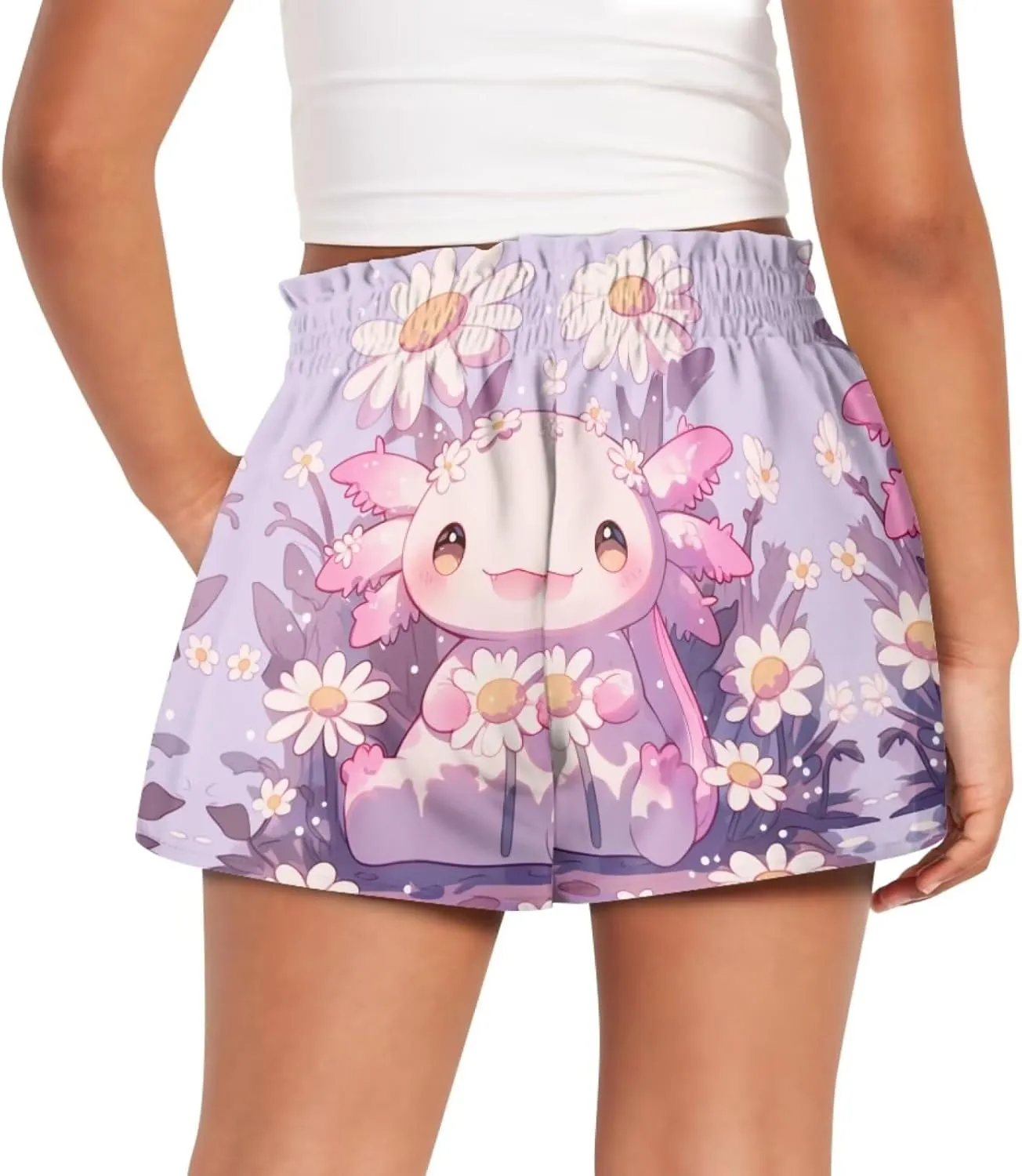 Shorts for Girls 3-16Y Athletic Shorts Summer High Waist Running Shorts Soft Dance Yoga Shorts with Pockets