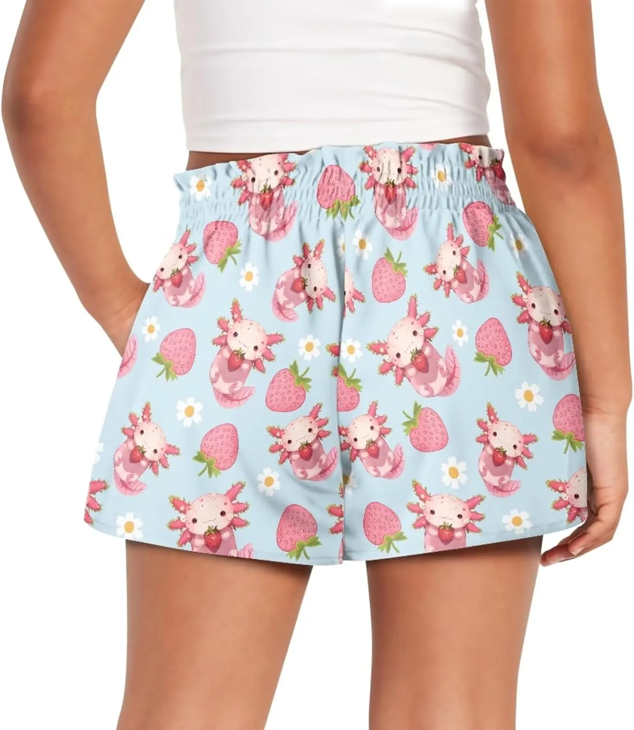 Shorts for Girls 3-16Y Athletic Shorts Summer High Waist Running Shorts Soft Dance Yoga Shorts with Pockets