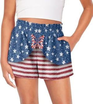 Shorts for Girls 3-16Y Athletic Shorts Summer High Waist Running Shorts Soft Dance Yoga Shorts with Pockets