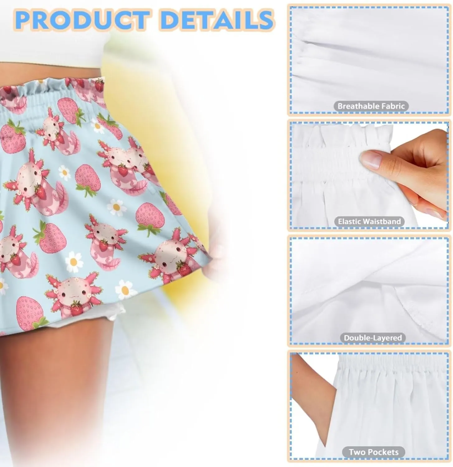 Shorts for Girls 3-16Y Athletic Shorts Summer High Waist Running Shorts Soft Dance Yoga Shorts with Pockets