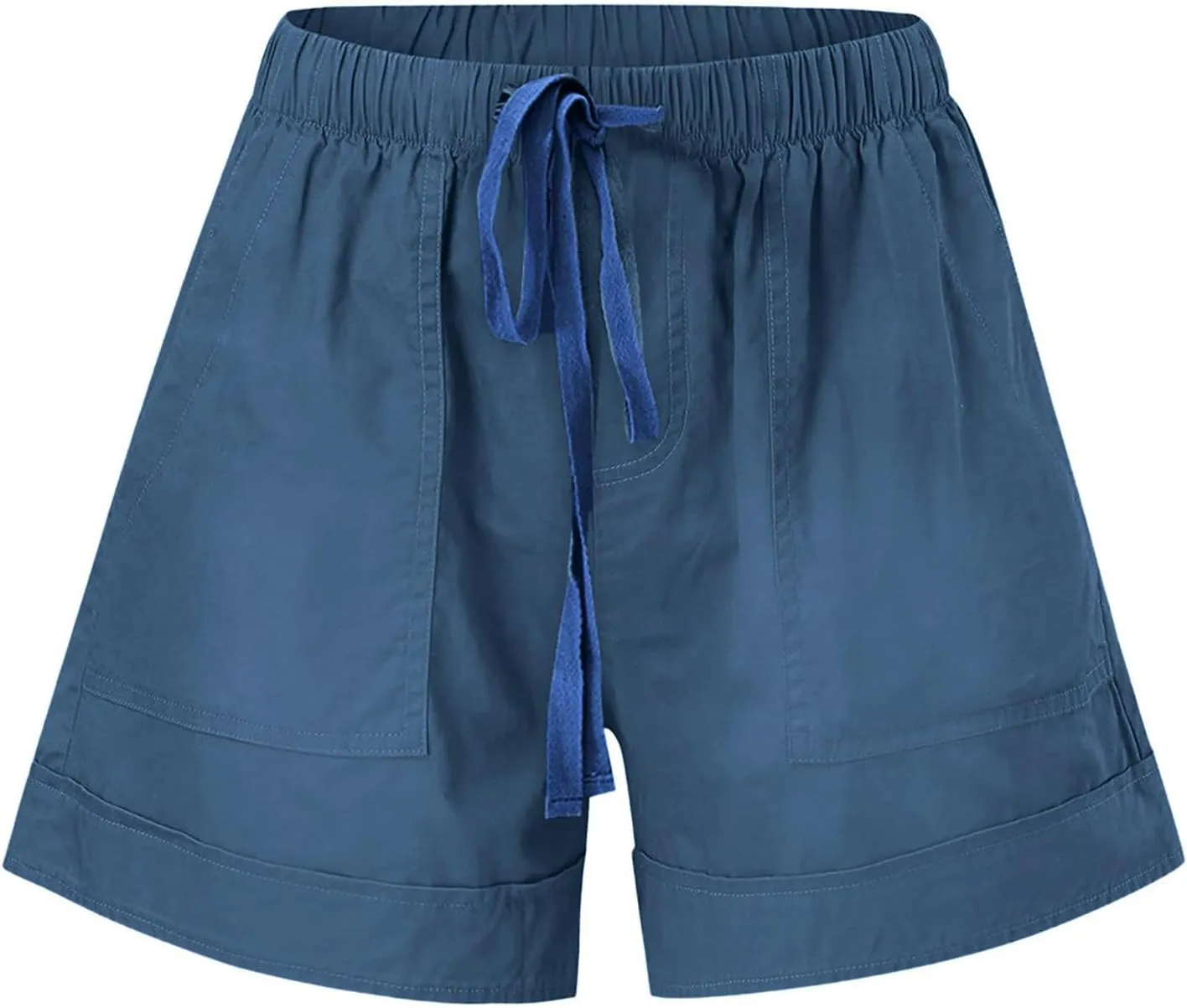 Shorts for Women Trendy Elastic High Waist Drawstring Casual Summer Shorts with Pocket Plus Size Lounge Shorts