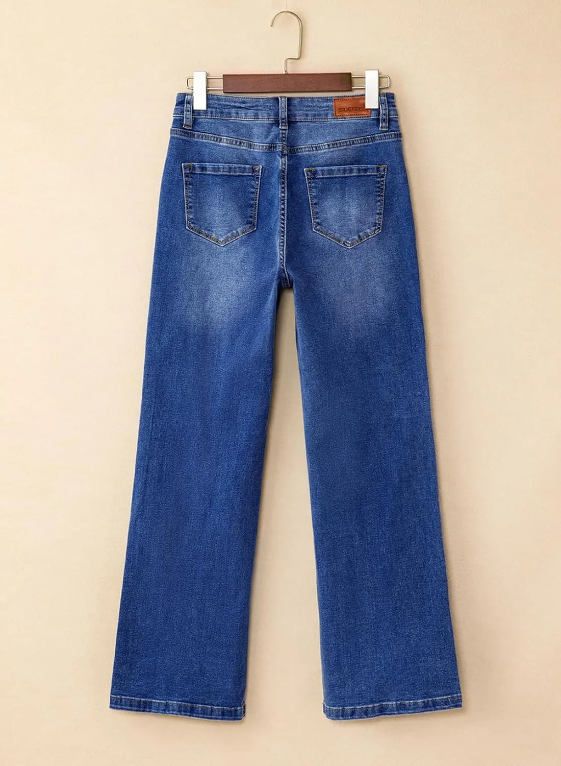 Sidefeel Women's High Waist Zimbaplatinum Jeans Stretch Skinny Slims Ankle Bootcut Jeans with Pockets