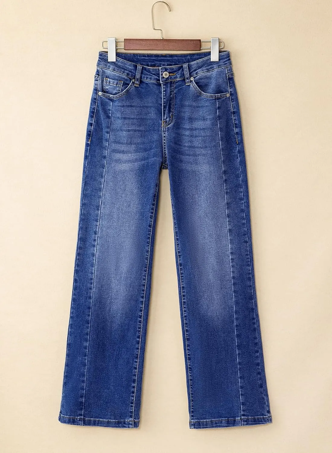 Sidefeel Women's High Waist Zimbaplatinum Jeans Stretch Skinny Slims Ankle Bootcut Jeans with Pockets