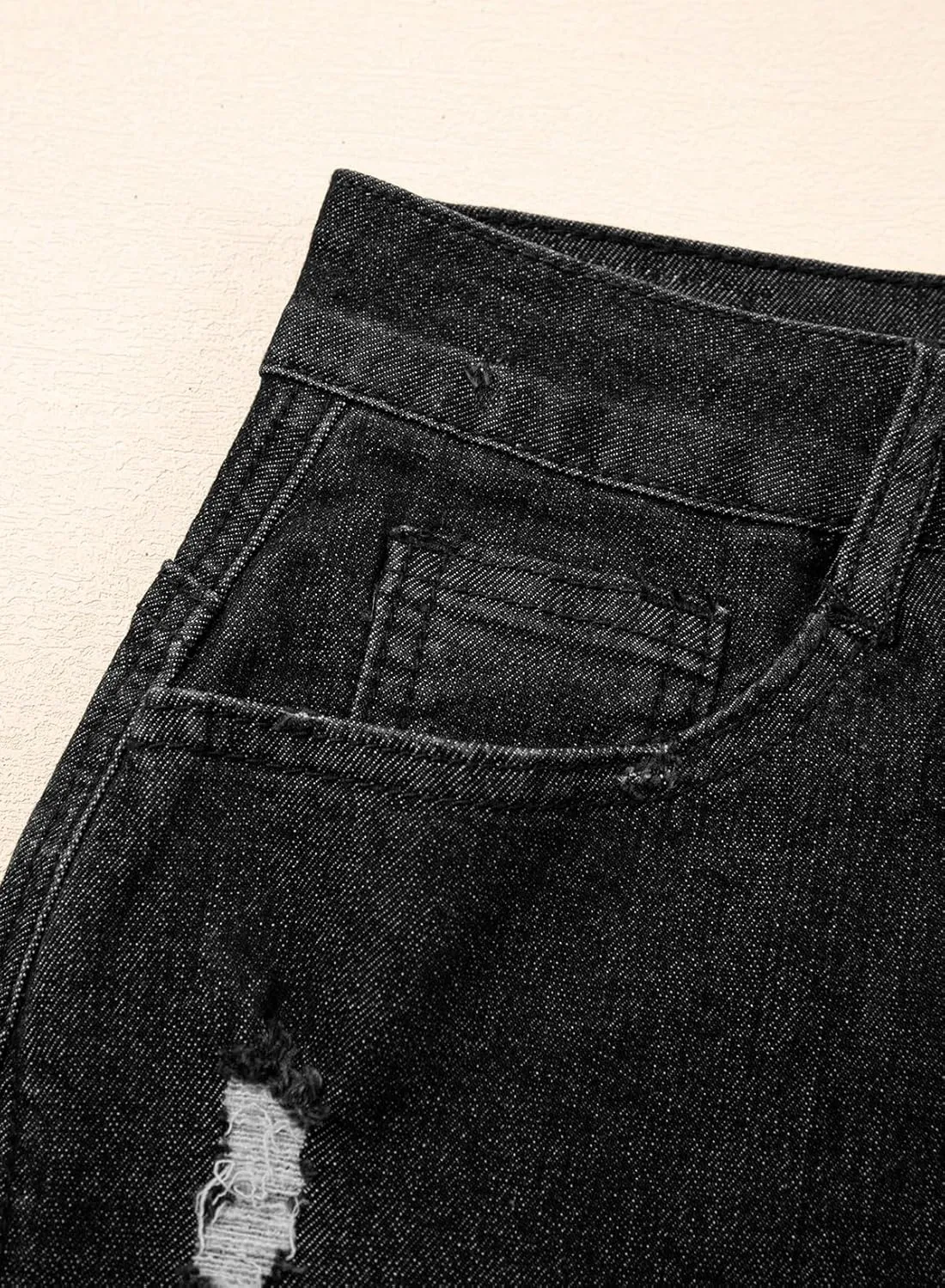 Sidefeel Women's Jean Skirt Stretchy Ripped Frayed Button Fly Zimbaplatinum Summer Denim Skorts Shorts