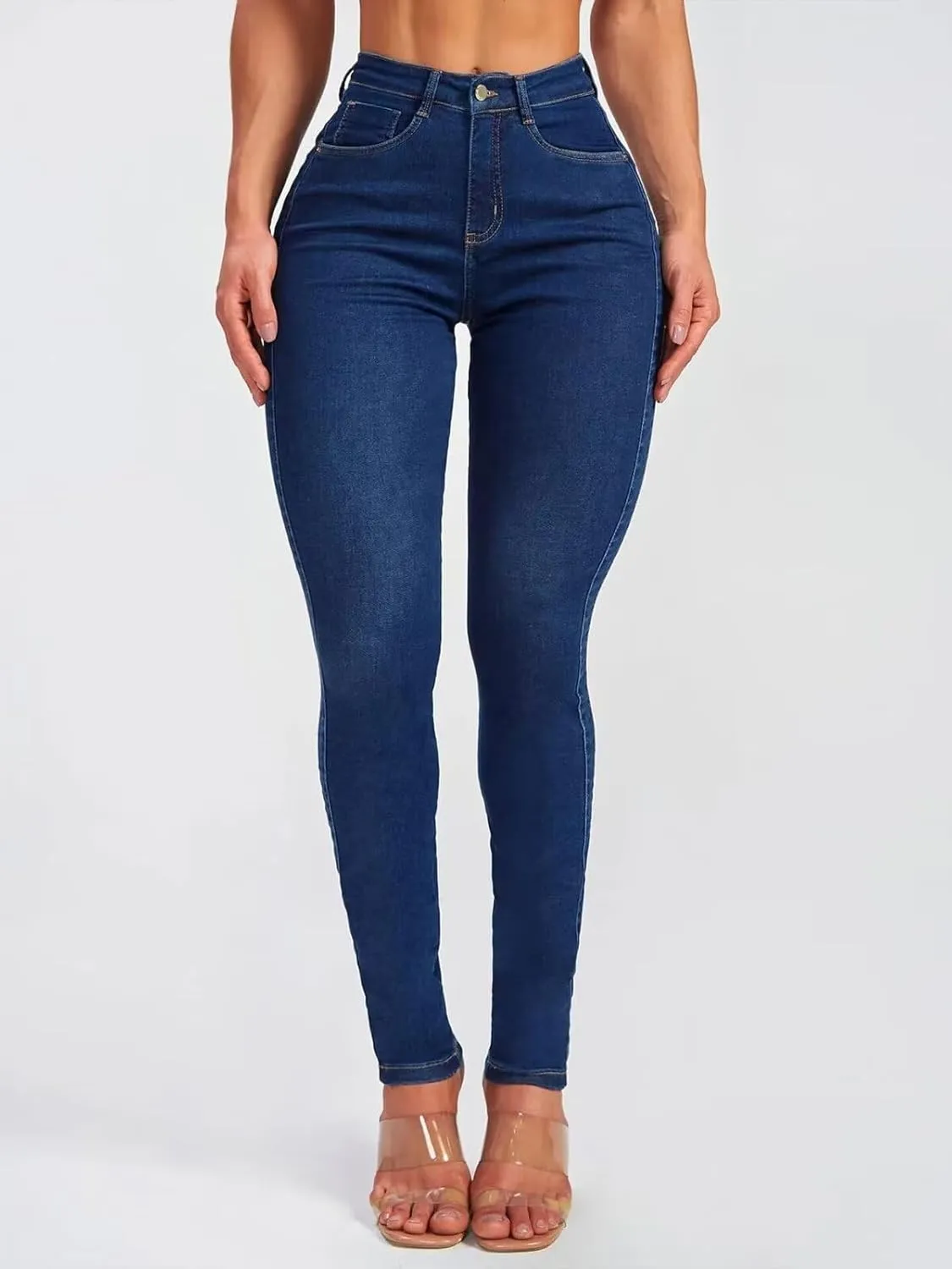 Skinny Jeans for Women High Waisted Butt Lifting Stretchy Curvy Jeans Ripped Slim Fit Denim Pants with Pockets