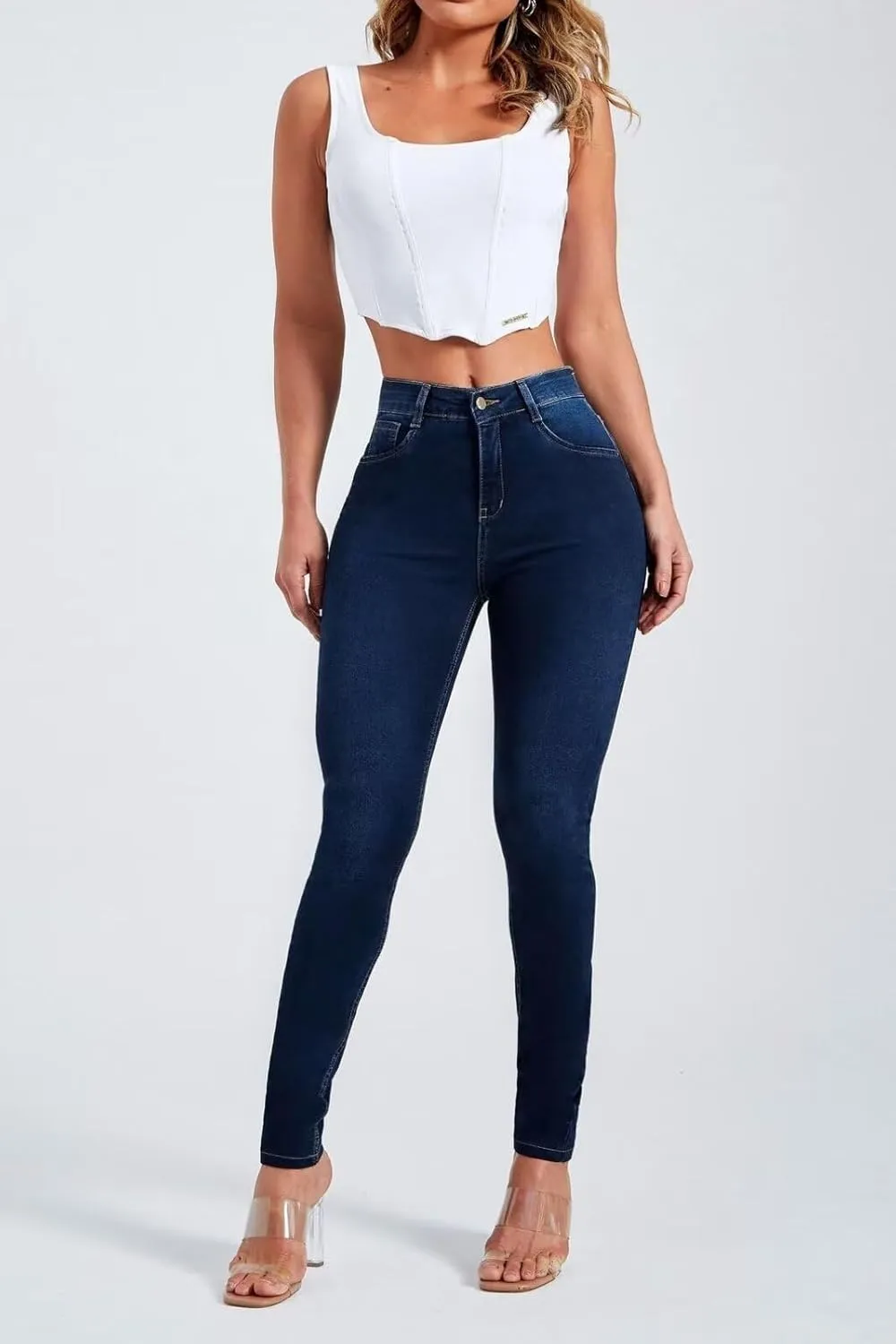 Skinny Jeans for Women High Waisted Butt Lifting Stretchy Curvy Jeans Ripped Slim Fit Denim Pants with Pockets