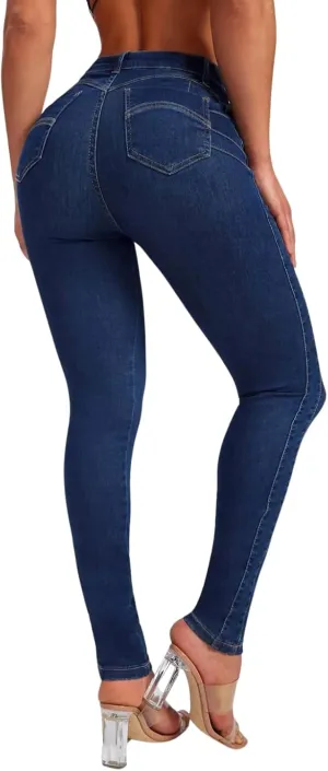 Skinny Jeans for Women High Waisted Butt Lifting Stretchy Curvy Jeans Ripped Slim Fit Denim Pants with Pockets
