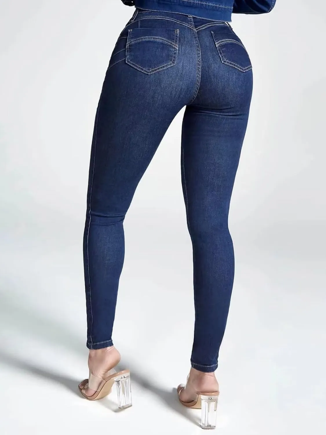 Skinny Jeans for Women High Waisted Butt Lifting Stretchy Curvy Jeans Ripped Slim Fit Denim Pants with Pockets