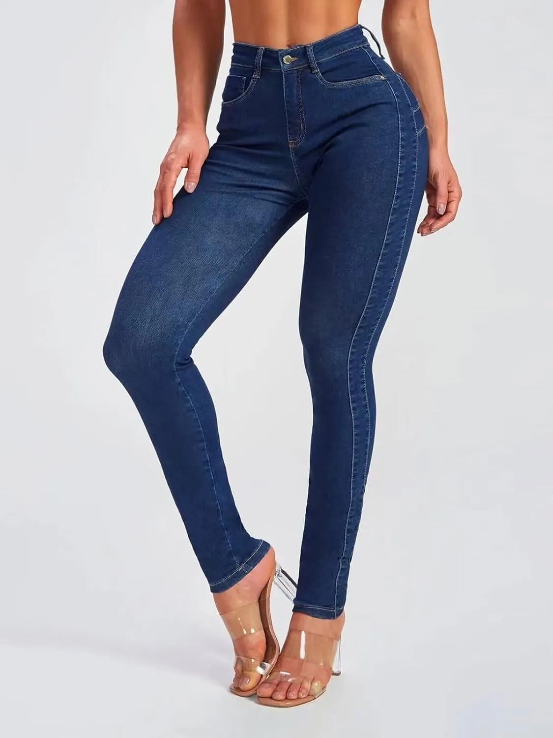 Skinny Jeans for Women High Waisted Butt Lifting Stretchy Curvy Jeans Ripped Slim Fit Denim Pants with Pockets