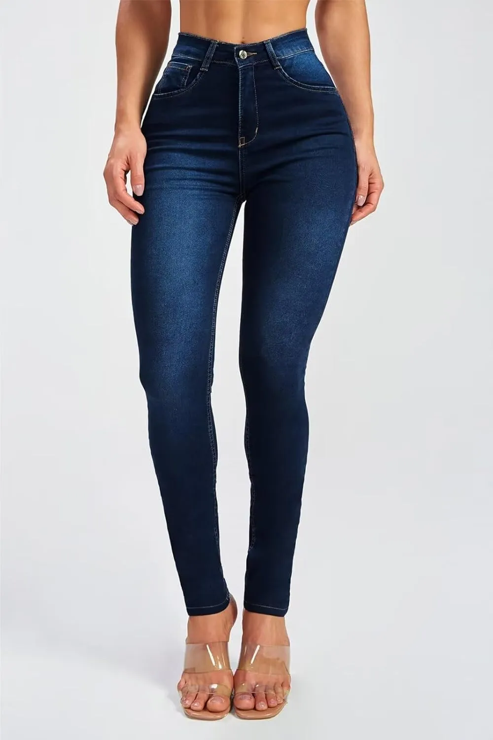 Skinny Jeans for Women High Waisted Butt Lifting Stretchy Curvy Jeans Ripped Slim Fit Denim Pants with Pockets