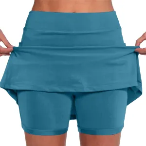Skorts for Women Tummy Control High Waisted Athletic Tennis Yoga Golf Skirts with Shorts Pockets Biker Shorts