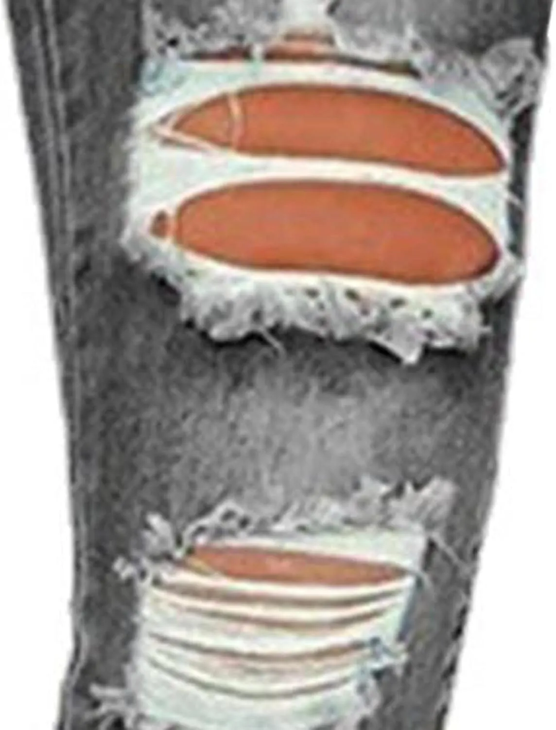 SOMTHRON Women's High Rise Distressed Slim Punk Denim Jeans High Waist Skinny Destroyed Ripped Pencil Jeans Pants