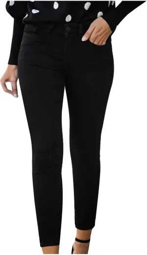 Stretchy Jeans for Women High Waisted Button Denim Leggings Slim Fit Straight Leg Pencil Trousers Casual Skinny Jeans