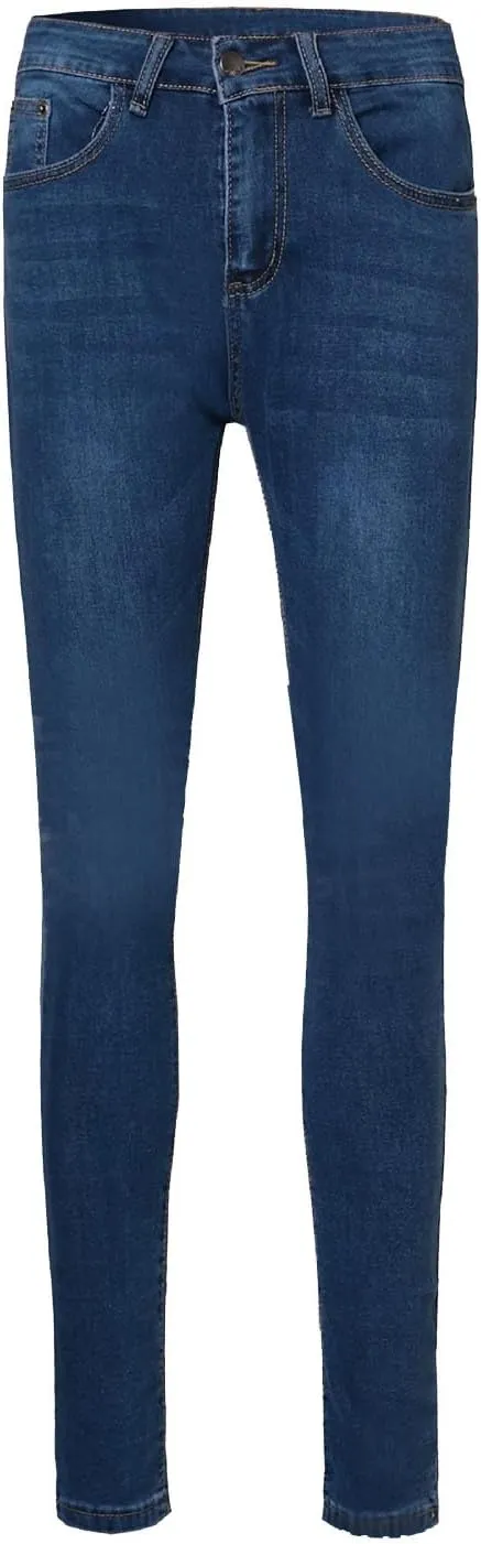 Stretchy Jeans for Women High Waisted Button Denim Leggings Slim Fit Straight Leg Pencil Trousers Casual Skinny Jeans