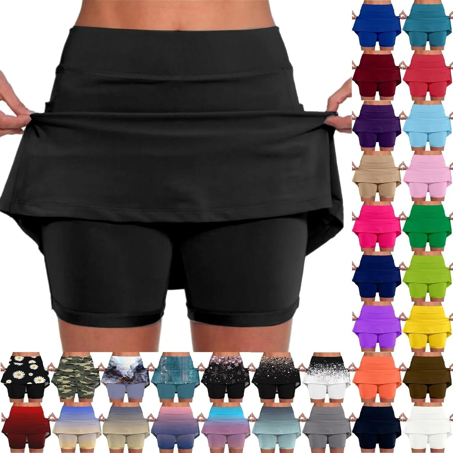 Tennis Skirts for Women high Waisted Ruffle Cotton Ribbed Bike Shorts Women Plus Size Slip Shorts for Women 4x-5x