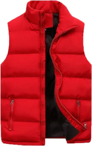 Thatrich Mens Puffer Vest Lightweight Sleeveless Jacket Full Zip Fall Jacket Outdoor Vests Coat Casual Warm Jackets Outerwear