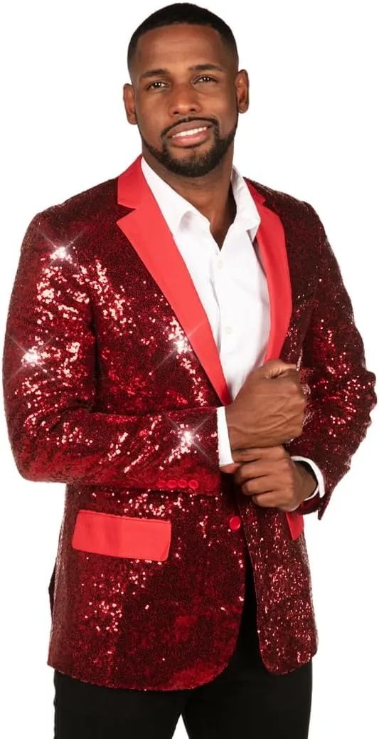 Tipsy Elves Men's Colorful Allover Sequin Blazers - Shiny Holiday New Years Ever Jackets