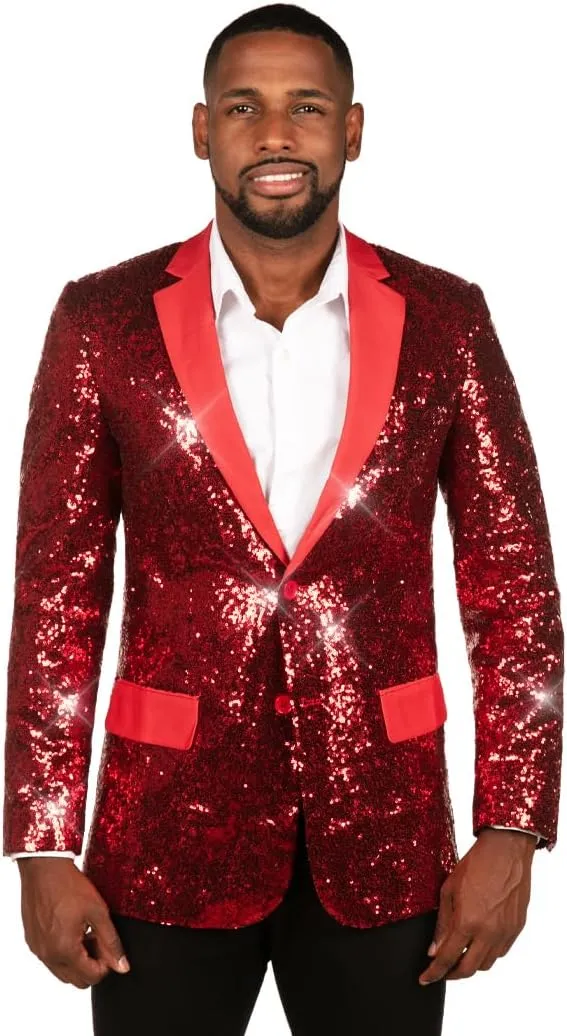 Tipsy Elves Men's Colorful Allover Sequin Blazers - Shiny Holiday New Years Ever Jackets
