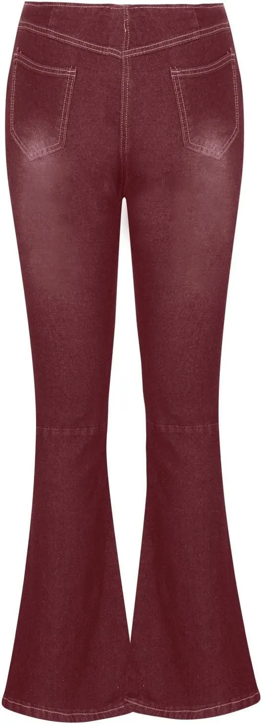 Uillui Women's Flared Skinny Jeans-Bootleg Yoga Jeggings Stretch Tummy Control High Waisted Casual Denim Bell Bottom Jeans