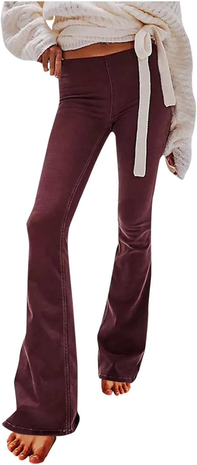 Uillui Women's Flared Skinny Jeans-Bootleg Yoga Jeggings Stretch Tummy Control High Waisted Casual Denim Bell Bottom Jeans