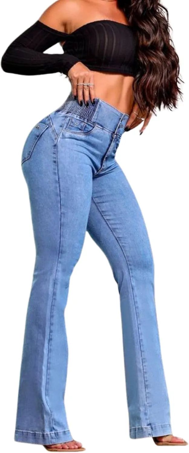 utcoco High Waisted Bootcut Jeans for Women 2025 Trendy Stretch Slim Fit Bell Bottom Flare Jeans for Women