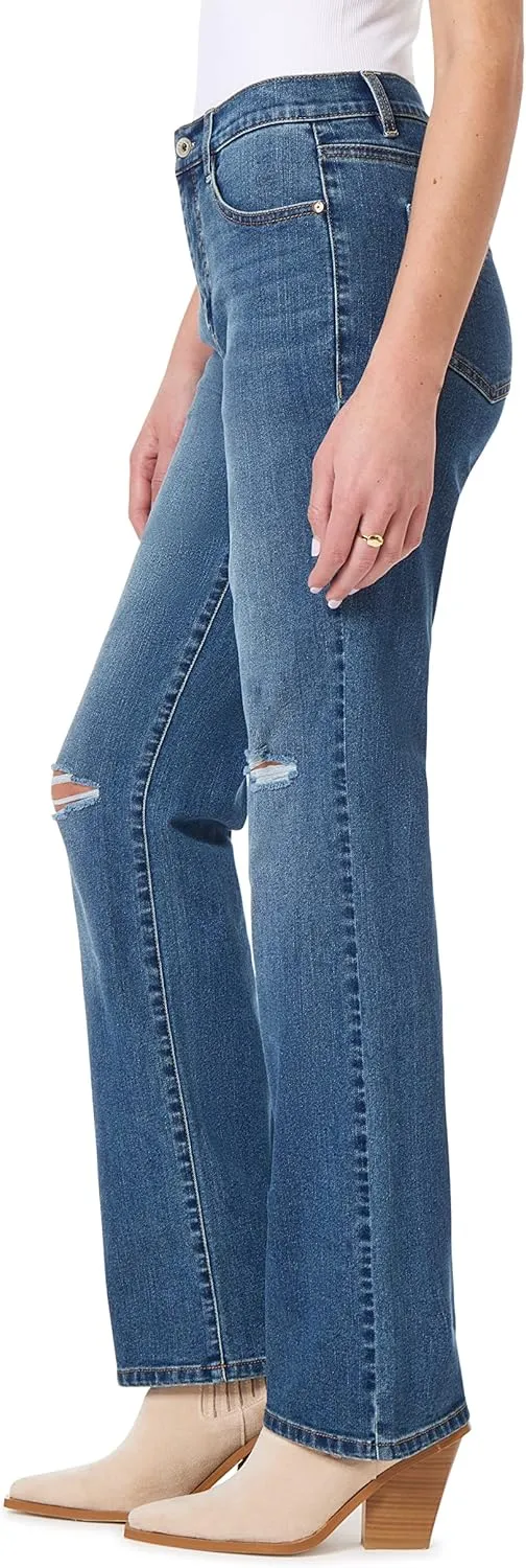 WallFlower Women's Fearless Curvy 70s Bootcut Denim Super High-Rise Insta Vintage Juniors Jeans