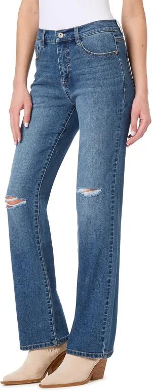 WallFlower Women's Fearless Curvy 70s Bootcut Denim Super High-Rise Insta Vintage Juniors Jeans