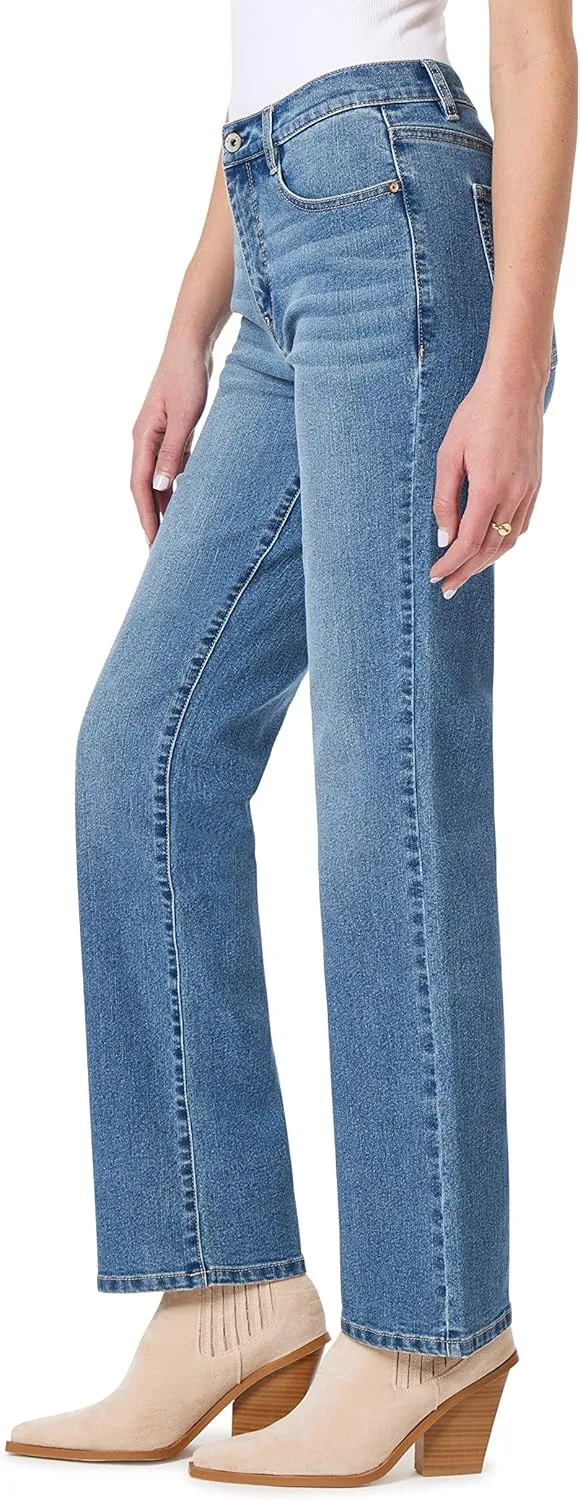 WallFlower Women's Fearless Curvy 70s Bootcut Denim Super High-Rise Insta Vintage Juniors Jeans
